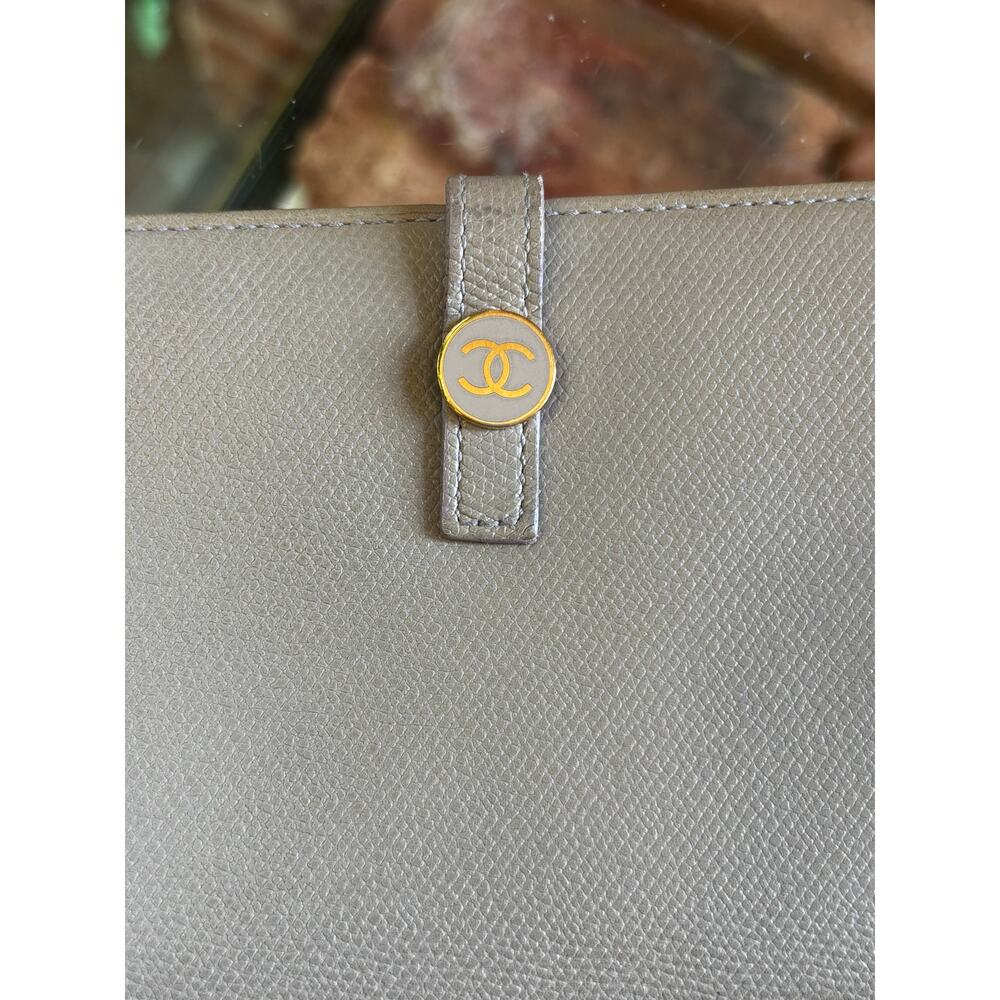 Chanel Gray Coco Button Wallet - image 4